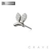 IMPLANT GRADE TITANIUM THREADLESS PUSH IN BUNNY RABBIT EAR CZ TOP PART